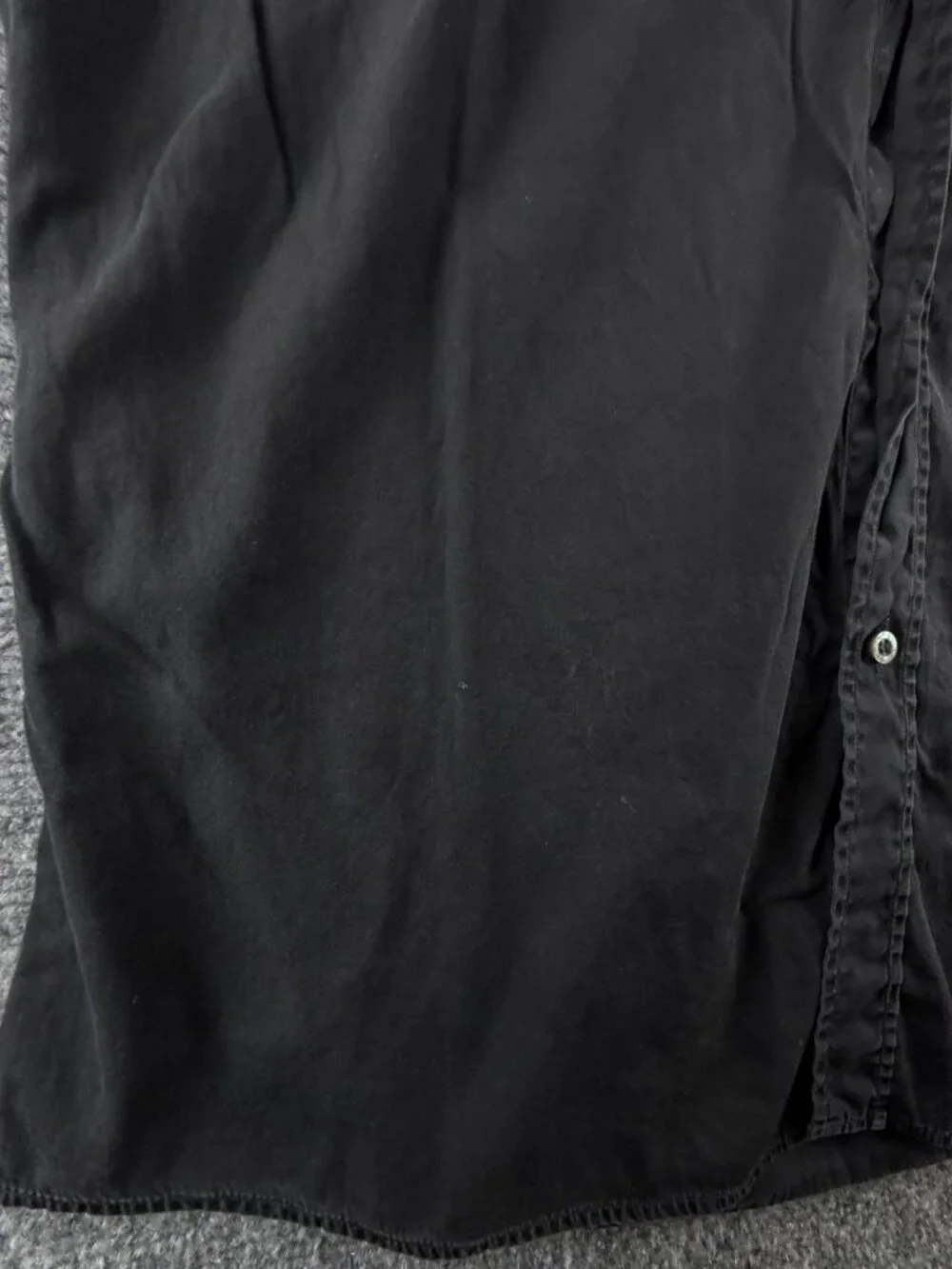 Gucci Italy Black Button Up Shirt Point Collar Size 15 Cotton Long Sleeve Solid